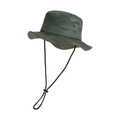 Kids camo sun hat with wide brim, waterproof fabric and adjustable chin strap - Camouflage Dark Green