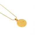Gold African map medallion necklace with a delicate snake chain for women - Africa Map (Virgo)