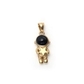 Collana con ciondolo astronauta hip hop in oro e nero con ciondolo a forma di stella gialla - Ciondolo Astronauta Oro con Stella (A Ciondolo Singolo)