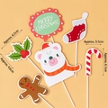Christmas cake decoration set with gingerbread man, polar bear and holiday toppers - 10 Sets / Polar Bear Topper Kit