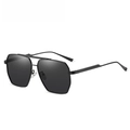 Occhiali da sole aviator polarizzati da uomo con montatura in metallo nero - Montatura Nera Lenti Grigio Nero