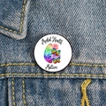 Enamel Mental Health Matters pin with colorful brain and roses on a denim jacket - XZ4782-Floral Brain