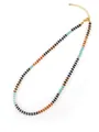 Elegant bohemian multi-color crystal beaded necklace with golden metal clasp and chain - Dark Bohemian Tones