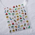 3D geprägte Sommer Nagelsticker mit Melonen, Eiscreme und Palmen auf weißem Papier - Sommerfreude - Neues Relief (TS-2559)