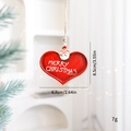 Red heart-shaped Christmas iron ornament with Santa Claus head and Merry Christmas text - Heart Santa