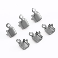 Silver and gunmetal stainless steel DIY necklace end crimp clasps set of six pieces - 30 Pcs/Pack / Steel