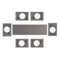 Dark grey woven placemat set with table runner and six mats on white background - Dark Gray Vertical Pattern