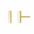 Minimalist stainless steel bar stud earrings with 14K gold plated finish for ladies - Bar (YE14815) / 8x2mm / Gold