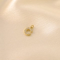 Golden titanium steel pendant featuring a micro-paved zircon letter C on satin background - Letter C / Gold