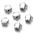 Macro shot of silver metallic flower spacer beads for DIY jewelry making - Silver Style 14 (Five-petal Flower)
