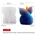 Moule en silicone queue de sirène avec bougie dégradée bleue et détails de dimensions - GJ-150 Queue de Sirène
