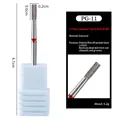 Nail diamond drill bit PG-11 with red ring indicator and white storage base - PG-11 Fine-Flat Cylinder