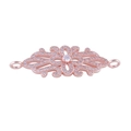 Rose gold flower connector with cubic zirconia for bracelets and jewelry making - Rose Gold Vintage Floral Micro-Pave (L0382-C)
