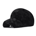 Detailed close-up showing the soft texture and thick faux fur fabric of the black baseball cap - Adjustable / Teddy Plush Black