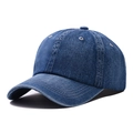 Gorra de béisbol clásica en mezclilla lavada azul oscuro con un diseño minimalista - Ajustable / Azul oscuro