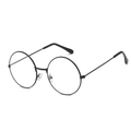 Lunettes de soleil rondes à monture métallique noire classique avec verres rétro vintage - Monture Noire (Sans Verre)