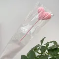 Pink handmade crochet heart flower decoration with Love packaging bag for gift - Pink Heart Branch