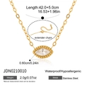 Détail du collier en acier inoxydable plaqué or 18 carats avec pierre zircon marquise - Zirconia Clair Marquise (JDN0210010)