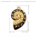 Detailed specs of stainless steel spiral pendant with enamel and shell, 27mm height - YE679-Shell Enamel Spiral Shape