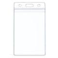 Vertical clear PVC ID badge holder with waterproof zip-lock and three hanging holes - 11.2x6.8cm/Vertical