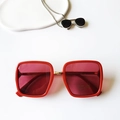 Kids large square frame sunglasses in vibrant red with UV400 gradient lenses - Red