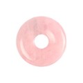 Pink natural quartz donut pendant with a smooth polished surface and translucent texture - Rose Quartz