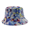 Detailed view of colorful tie-dye bucket hat with abstract patterns and reinforced stitching - M (56-59cm) / Blue Yellow Red Purple Multi-color Tie-Dye Style (03)