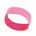 Elastic dual-layer athletic headband in vibrant pink and magenta sports fabric - Rose Red