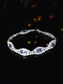 Elegant silver finish bracelet with marquise-cut zircons and brilliant diamond-like stones - White Marquise Full Diamond