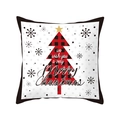 Christmas pillow cover with red buffalo plaid tree and Merry Christmas text - TQR31-11/Wish You Merry Plaid Tree
