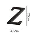 Lettera Z industriale per porta in ghisa nera con dimensioni 7,5cm per 4,5cm - Lettera in Ghisa-Z