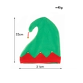 Chapeau de lutin de Noël vert et rouge avec clochettes et dimensions 32x31cm - Chapeau d'Elfe avec Clochette Vert