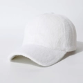 Gorra de béisbol de felpa blanca con visera curva para la moda de invierno - Talla única / Blanco