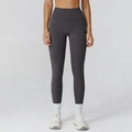 Dunkelgraue Yoga-Leggings mit hoher Taille und Bauchkontrolle für Fitnessübungen - S / Vulkangrau
