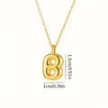 Detailed view of golden balloon letter B pendant with size measurements 1.3cm by 1cm - Letter B