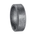 Macro detail of 7mm vintage distressed silver stainless steel ring with rugged texture - US 6 / Vintage Silver (JWR1311)