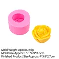 Pink silicone rose flower mold with yellow wax sample, model B1049 for DIY candle making - 4# B1049 / Pink