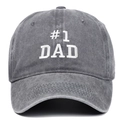 Casquette de baseball vintage en coton délavé gris foncé avec broderie #1 DAD - Gris