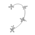 Elegant silver butterfly ear cuff with sparkling diamonds and white pearls - Silver K Style Left