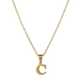 Collier minimaliste en acier inoxydable plaqué or 18K avec un pendentif lettre C - Lettre C