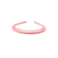 Serre-tête rose en plastique mat avec dents et texture tressée pour femmes - Style Tressé Rose (172)