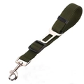 Adjustable army green nylon dog car seat belt with durable silver metal buckle - Army Green