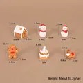 Miniature Christmas dollhouse figurines set with snowman and reindeer for DIY decor - Gingerbread House and Snowman Set (6 Pcs)