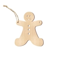 DIY gingerbread man wooden Christmas tree hanging ornament with natural wood grain - Gingerbread Man (10 Pieces)