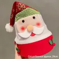 Plush Christmas Santa hat with gold snowflake patterns and 29cm circumference detail - Blushed Santa Claus Christmas Hat