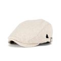 Berretto newsboy bianco panna in misto lana con fibbia di regolazione in metallo - M (56-58cm) / Bianco Sporco