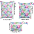 Set of 3 waterproof baby wet bags featuring pink pineapple and tropical leaf patterns - BF120 Pineapple Leaf