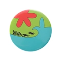 Cartoon badge with running silhouettes and colorful floral patterns for clothing - Colorful Silhouette