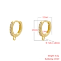 12mm vergoldete Creolen mit Zirkonia-Steinen und Anhängerschlaufe für DIY-Schmuck - 12mm (1 Paar) / Gold