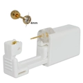 Sterile disposable ear piercing tool with 4mm gold cubic zirconia 316L steel stud - Gold Color 4mm White Zirconia
